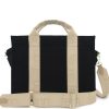 Black/ Toffee Canvas Bag that's made from quality thick canvas and with two outside pockets