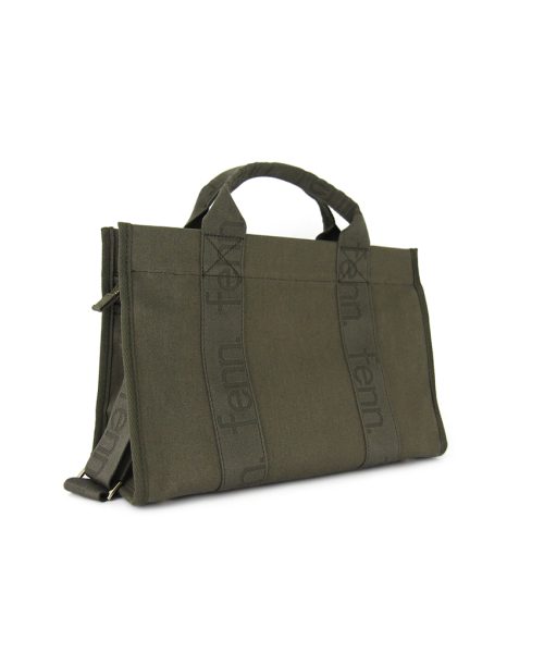 Army Green Canvas Bag made from quality thick canvas and the new tote comes with two outside pockets