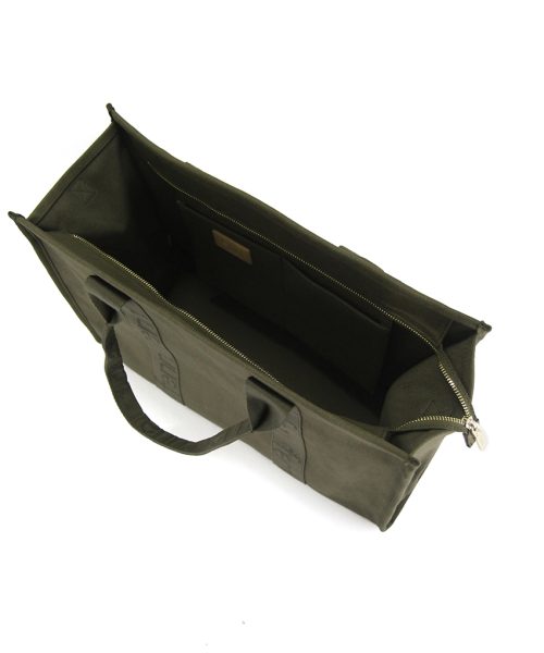 Army Green Canvas Bag that's made from quality thick canvas and with two outside pockets