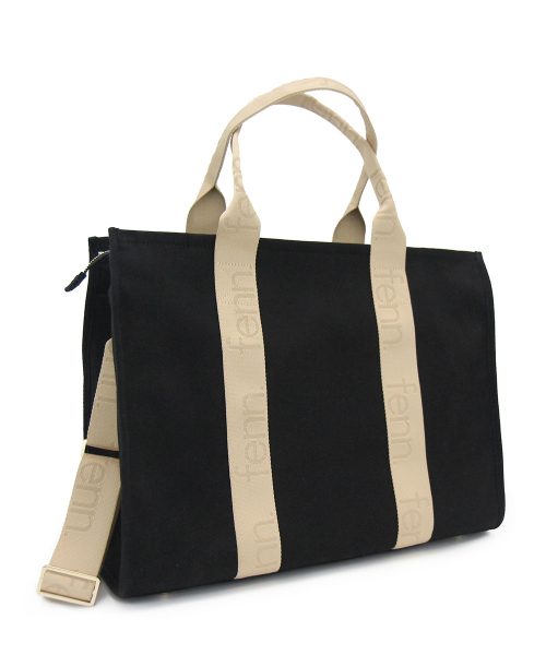 Black Canvas Bag that's made from quality thick canvas and with two outside pockets