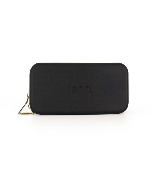 Black Wallet made from vinyl with a canvas interior, and has space for 8 cards