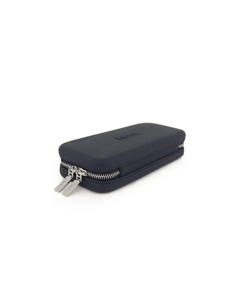 Navy Wallet made from vinyl with a canvas interior, and has space for 8 cards