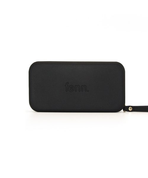 Black Wallet made from vinyl with a canvas interior, and has space for 8 cards