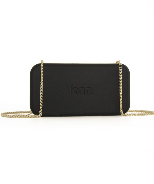 Black Wallet made from vinyl with a canvas interior, and has space for 8 cards