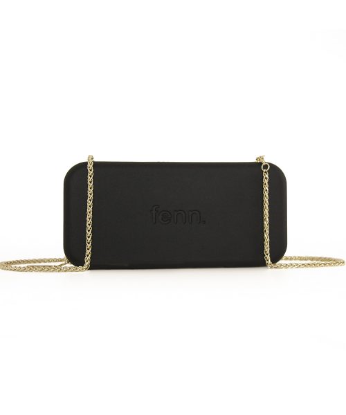 Black Wallet made from vinyl with a canvas interior, and has space for 8 cards