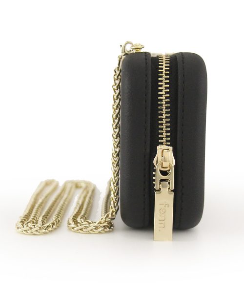 Black Wallet made from vinyl with a canvas interior, and has space for 8 cards
