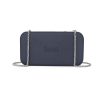 Navy Wallet made from vinyl with a canvas interior, and has space for 8 cards
