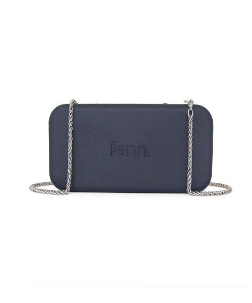 Navy Wallet made from vinyl with a canvas interior, and has space for 8 cards