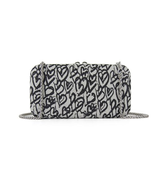 Grey Heart Wallet made from vinyl with a canvas interior, and has space for 8 cards