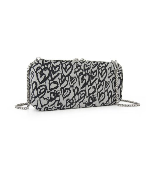 Grey Heart Wallet made from vinyl with a canvas interior, and has space for 8 cards