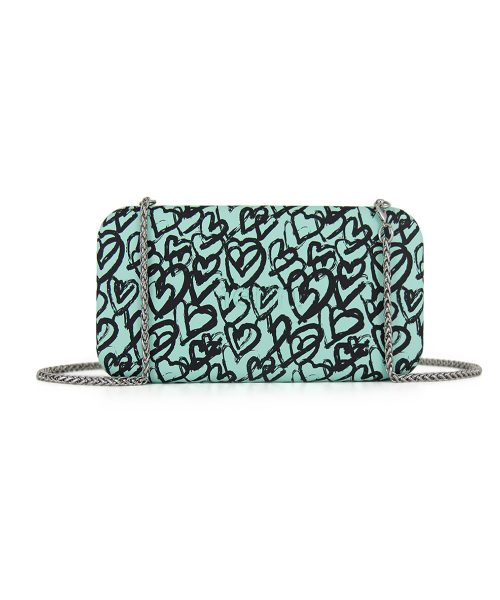 Turquoise Heart Wallet made from vinyl with a canvas interior, and has space for 8 cards