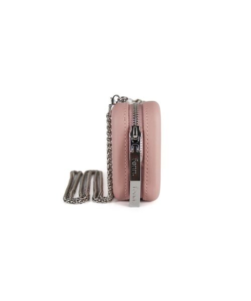 Pink Wallet made from vinyl with a canvas interior, and has space for 8 cards