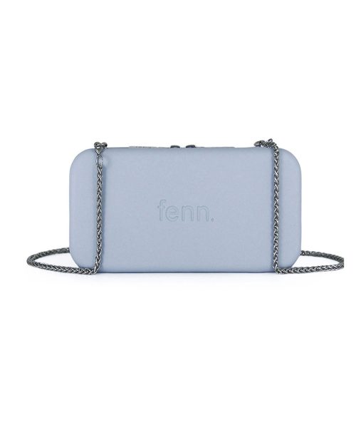 Powder Blue Wallet made from vinyl with a canvas interior, and has space for 8 cards