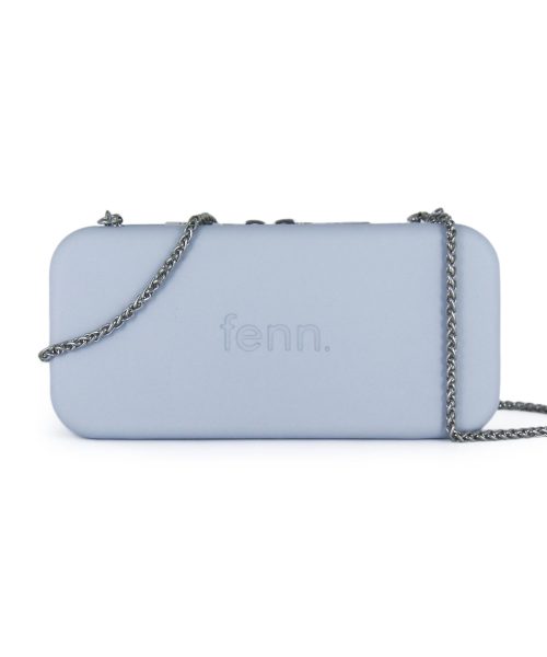 Powder Blue Wallet made from vinyl with a canvas interior, and has space for 8 cards