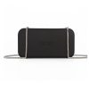 Black Wallet made from vinyl with a canvas interior, and has space for 8 cards
