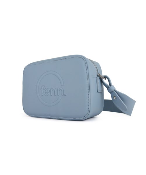 Mint Blue Sling Bag with an outside zip and inside pouch, it's water resistant and has an adjustable strap