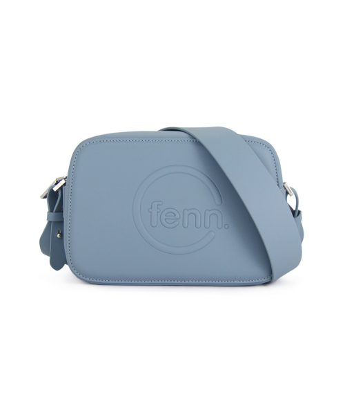 Mint Blue Sling Bag with an outside zip and inside pouch, it's water resistant and has an adjustable strap