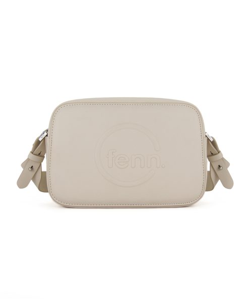 White Sling Bag with an outside zip and inside pouch, it's water resistant and has an adjustable strap