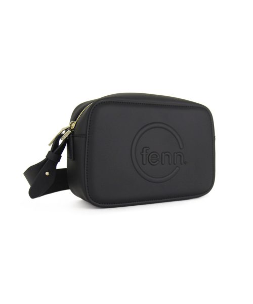 Black Sling Bag with an outside zip and inside pouch, it's water resistant and has an adjustable strap