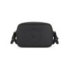 Black Sling Bag with an outside zip and inside pouch, it's water resistant and has an adjustable strap