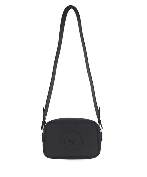 Black Sling Bag with an outside zip and inside pouch, it's water resistant and has an adjustable strap