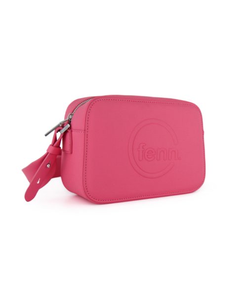 Cerise Sling Bag with an outside zip and inside pouch, it's water resistant and has an adjustable strap
