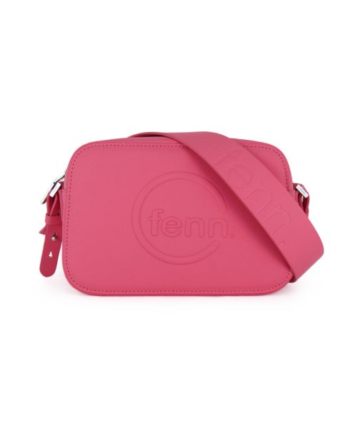 Cerise Sling Bag with an outside zip and inside pouch, it's water resistant and has an adjustable strap