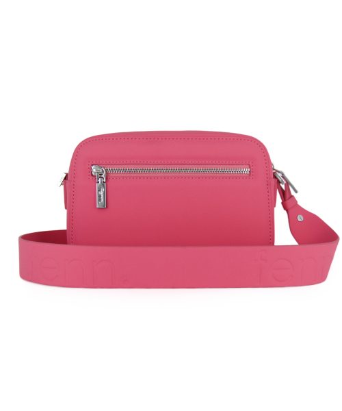 Cerise Sling Bag with an outside zip and inside pouch, it's water resistant and has an adjustable strap