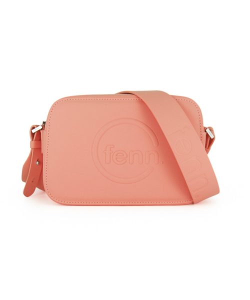 Salmon Sling Bag with an outside zip and inside pouch, it's water resistant and has an adjustable strap