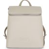 Oatmeal Backpack with an inside sleeve, soft vegan leather and adjustable straps