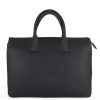 Black Laptop Bag with 3 compartments, soft vegan leather and adjustable straps