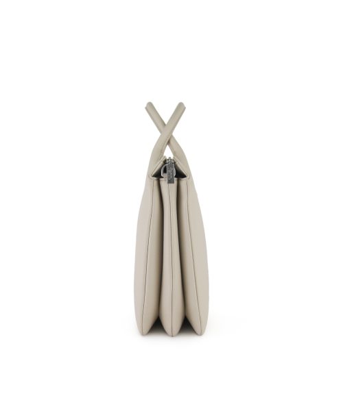 Oatmeal Laptop Bag with 3 compartments, soft vegan leather and adjustable straps