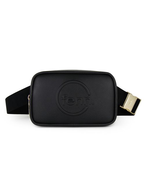 Pouch Canvas Strap – Black – Gold Zip