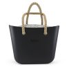 This Black Tote Bag features a stunning vinyl exterior that exudes sophistication while the handles and inners are interchangeable
