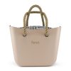 This Natural Tote Bag features a stunning vinyl exterior that exudes sophistication while the handles and inners are interchangeable