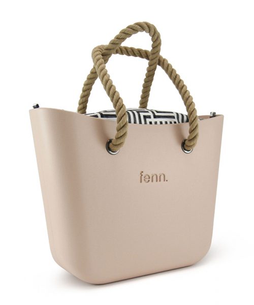 This Natural Tote Bag features a stunning vinyl exterior that exudes sophistication while the handles and inners are interchangeable