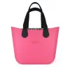This Fushia Tote Bag features a stunning vinyl exterior that exudes sophistication while the handles and inners are interchangeable