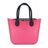 This Fushia Tote Bag features a stunning vinyl exterior that exudes sophistication while the handles and inners are interchangeable