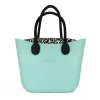 This Turquoise Tote Bag features a stunning vinyl exterior that exudes sophistication while the handles and inners are interchangeable