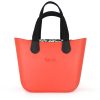 This Tangerine Red Tote Bag features a stunning vinyl exterior that exudes sophistication while the handles and inners are interchangeable
