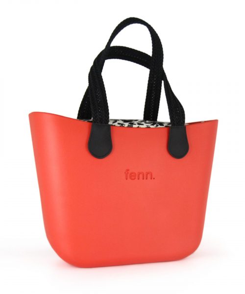 This Tangerine Red Tote Bag features a stunning vinyl exterior that exudes sophistication while the handles and inners are interchangeable