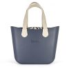 This Navy Tote Bag features a stunning vinyl exterior that exudes sophistication while the handles and inners are interchangeable