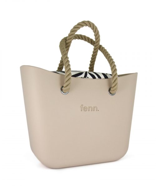 This Sand Tote Bag features a stunning vinyl exterior that exudes sophistication while the handles and inners are interchangeable