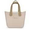 This Sand Tote Bag features a stunning vinyl exterior that exudes sophistication while the handles and inners are interchangeable