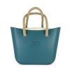This Teal Tote Bag features a stunning vinyl exterior that exudes sophistication while the handles and inners are interchangeable