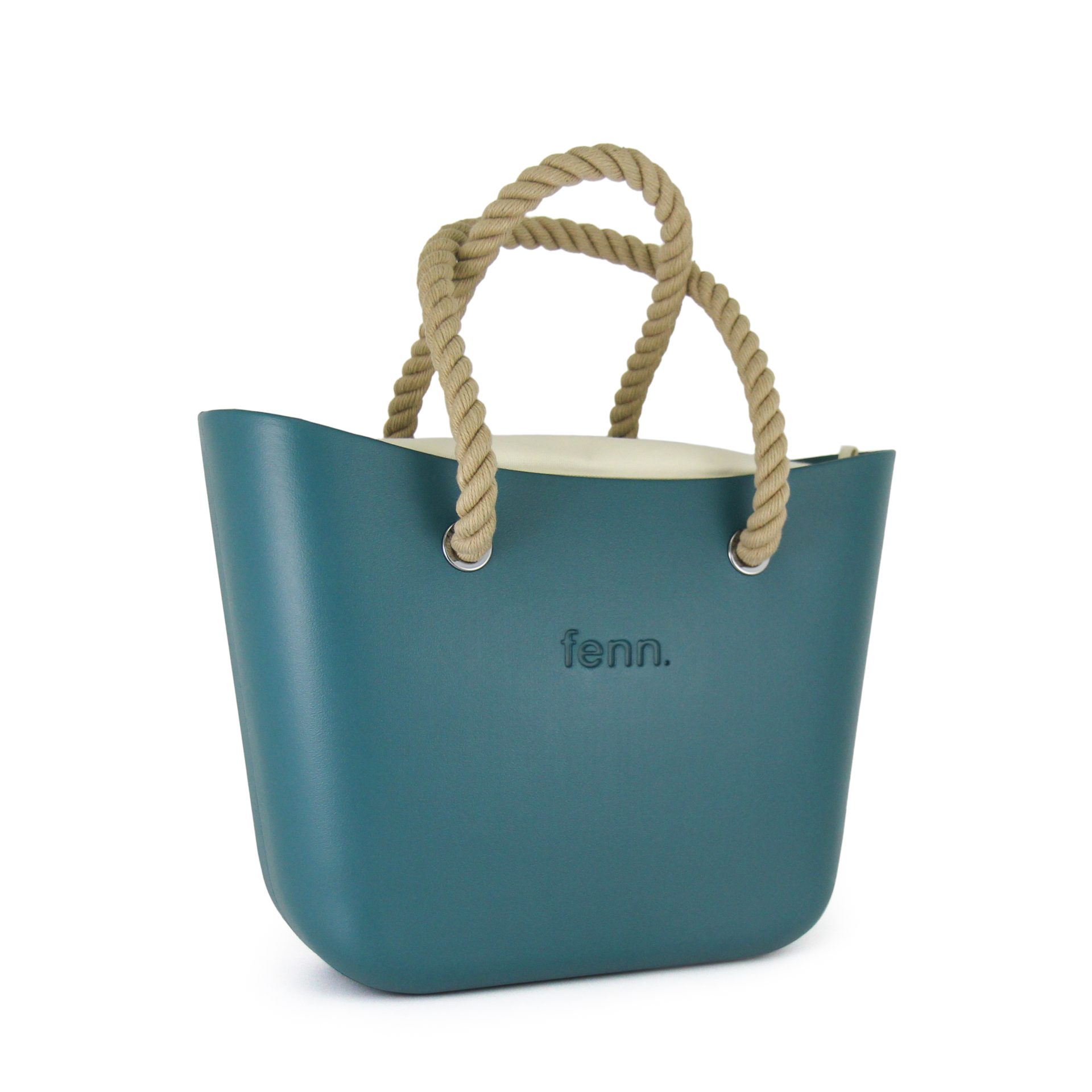1157-2 This Teal Tote Bag features a stunning vinyl exterior that exudes sophistication while the handles and inners are interchangeable