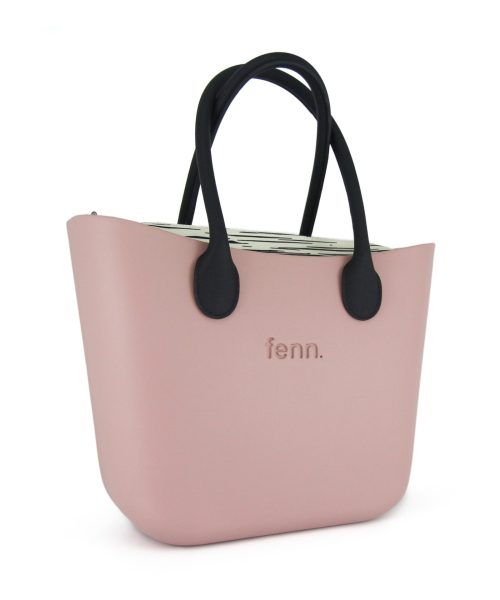 This Dusty Pink Tote Bag features a stunning vinyl exterior that exudes sophistication while the handles and inners are interchangeable