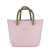 This Powder Pink Tote Bag features a stunning vinyl exterior that exudes sophistication while the handles and inners are interchangeable