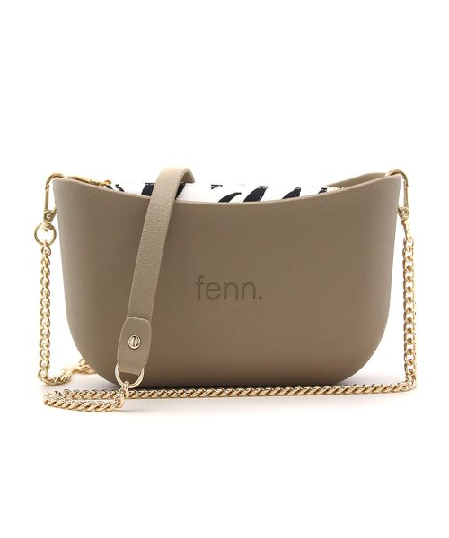 Stone Shoulder Bag with a vinyl exterior, removable canvas-lined interior and an adjustable chained strap