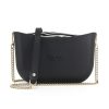 Black Shoulder Bag with a vinyl exterior, removable canvas-lined interior and an adjustable chained strap
